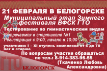 Белогорцы выполнят нормативы ГТО по гимнастическим видам на муниципальном этапе Зимнего фестиваля Всероссийского комплекса 